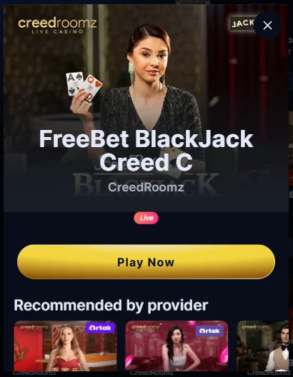 GemBet mobile app — playing live blackjack