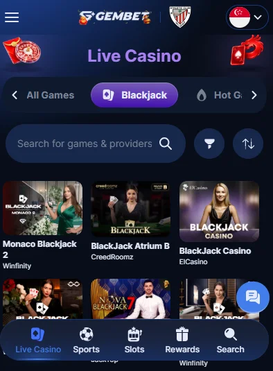 Live Dealer Blackjack