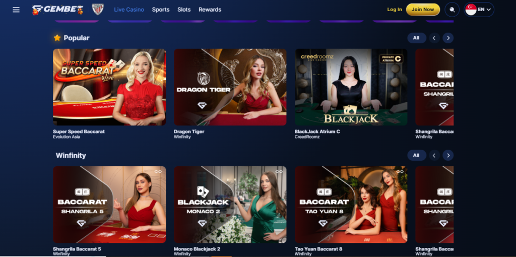 GemBet Live Dealer Games in Malaysia