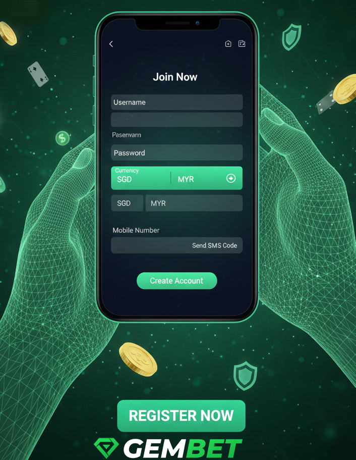 Register now via the GemBet mobile app