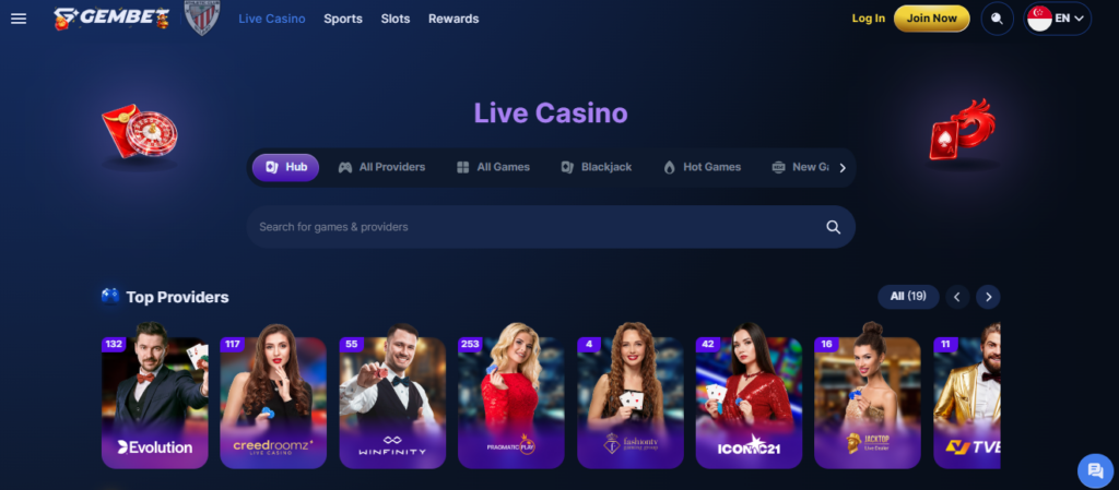  GemBet Live Casino Malaysia and Singapore