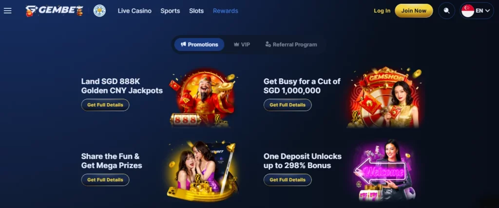 GemBet Live Casino Bonuses  in Malaysia and Singapore