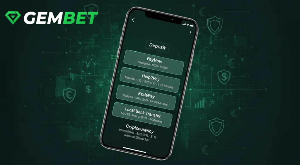 GemBet mobile payments - PayNow and local banks SG/MY
