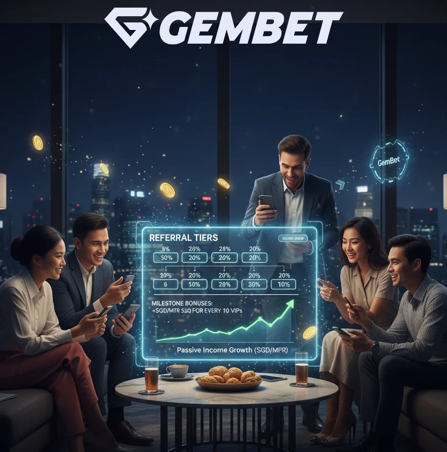 GemBet referral program — earn commission in MYR and SGD