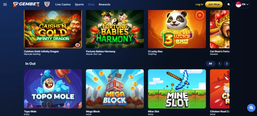 GemBet casino popular slots
